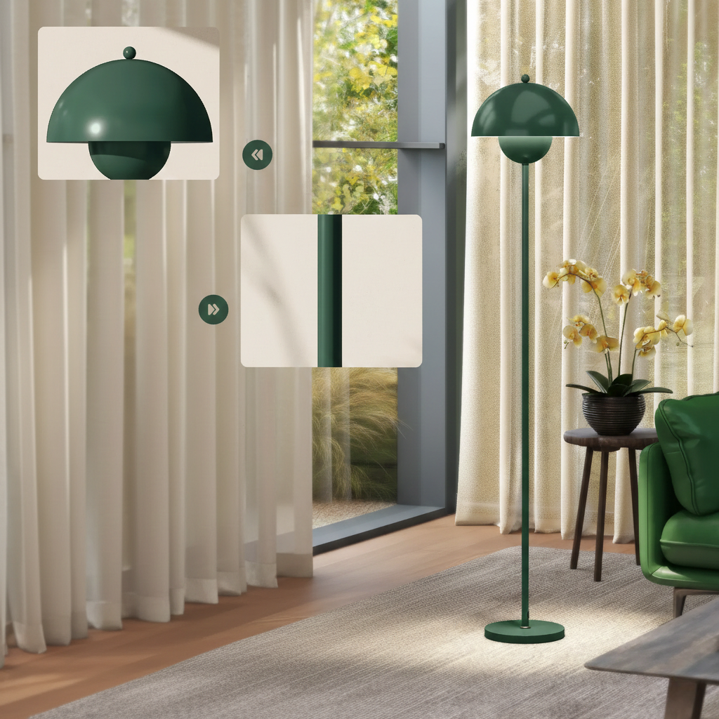 Skalenförmige Stehlampe im Retrodesign – 155 cm