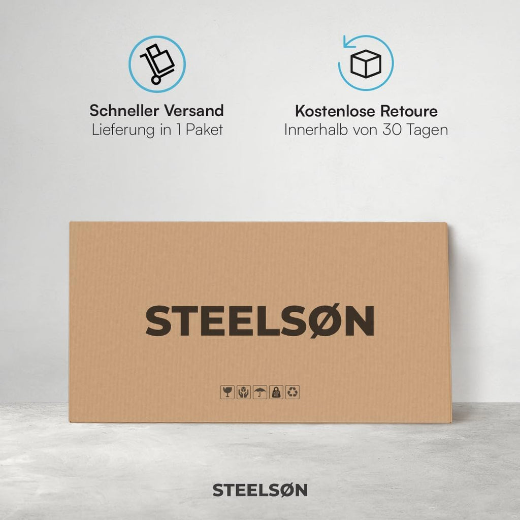 STEELSØN Gartenbox Dorado Metall Anthrazit wasserdicht abschließbar Auflagenbox mit Deckel Outdoor Aufbewahrungsbox
