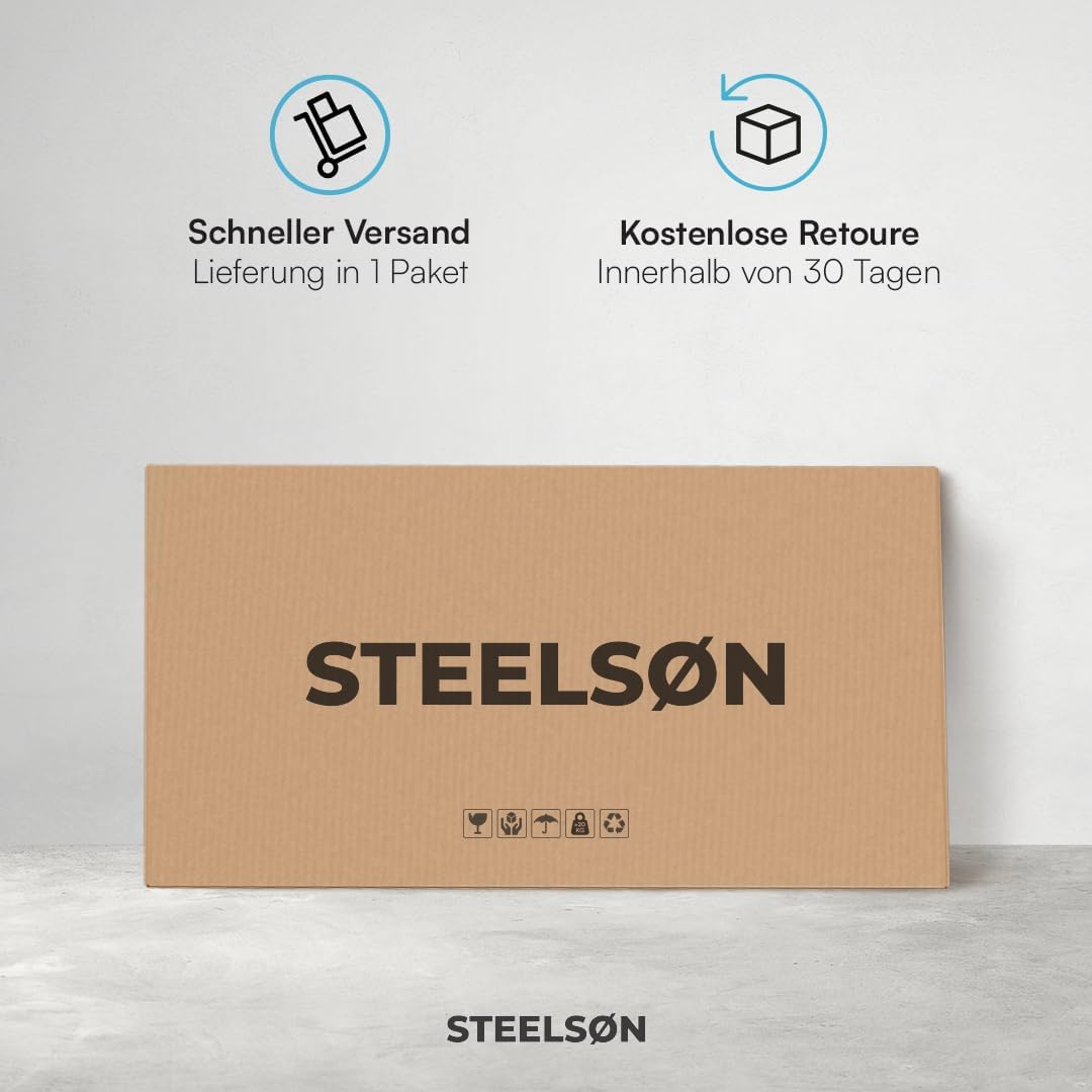 STEELSØN Gartenbox Dorado Metall Anthrazit wasserdicht abschließbar Auflagenbox mit Deckel Outdoor Aufbewahrungsbox