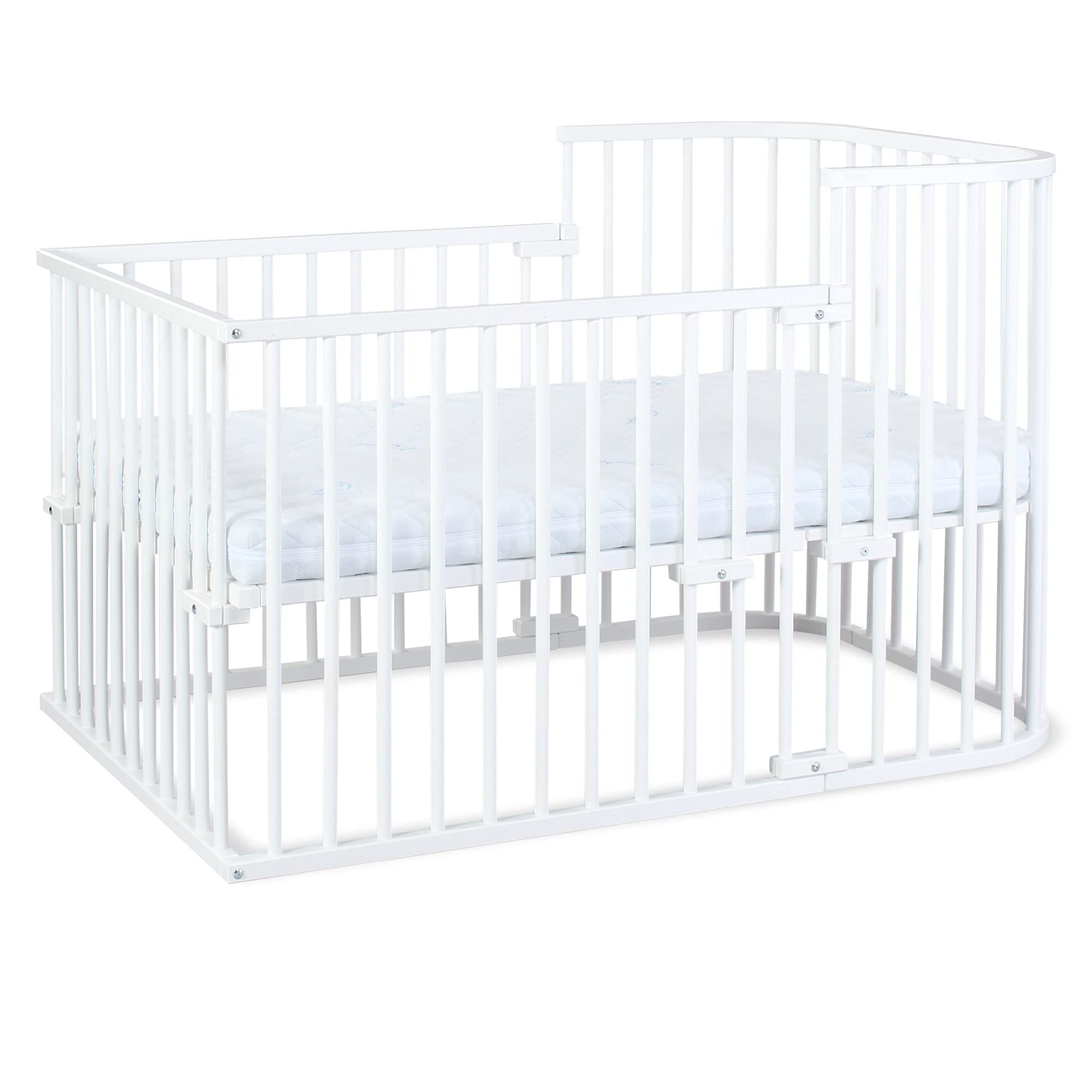 babybay Original Beistellbett aus massivem Buchenholz mit Matratze – Höhenverstellbares mitwachsendes Babybett