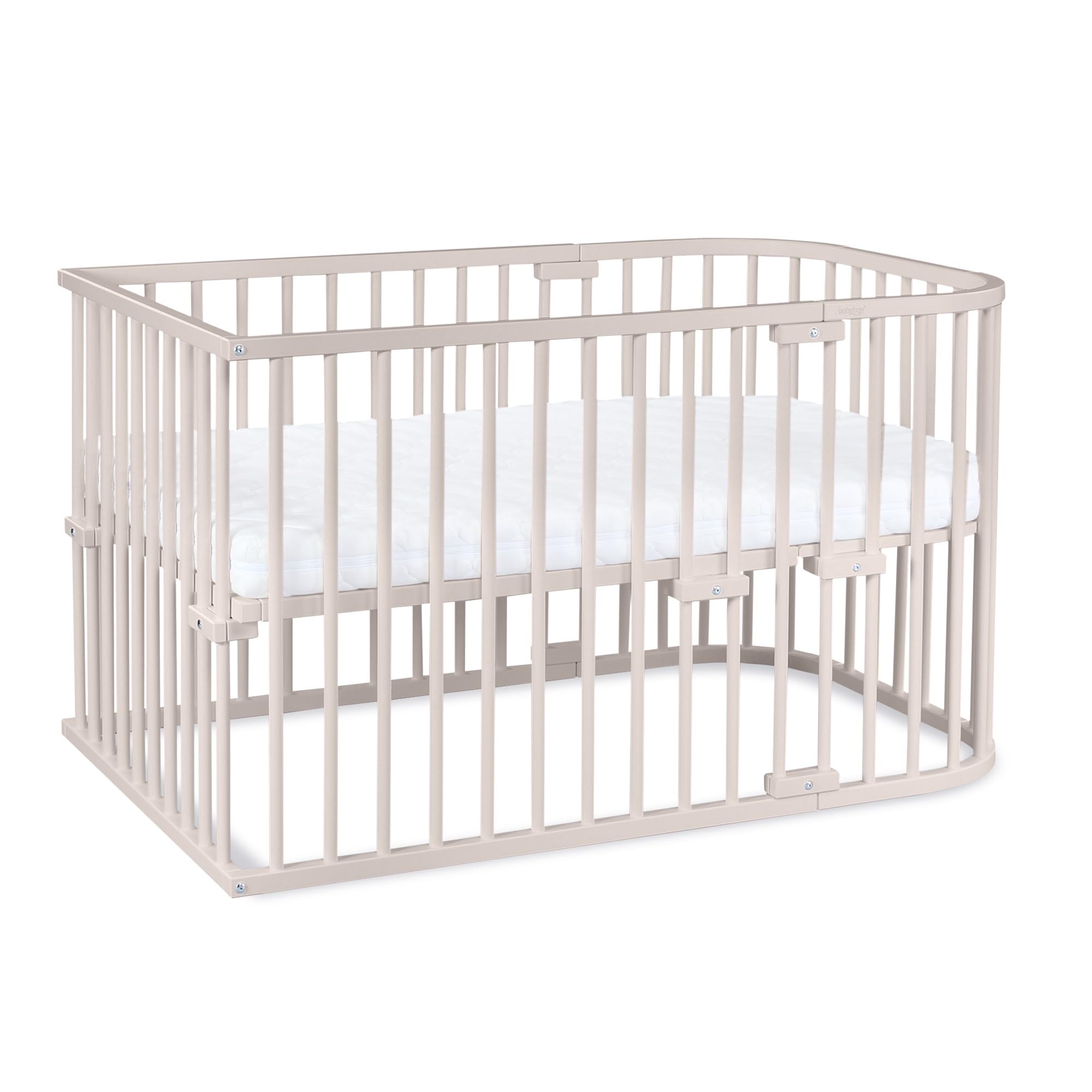 babybay Original Beistellbett aus massivem Buchenholz mit Matratze – Höhenverstellbares mitwachsendes Babybett