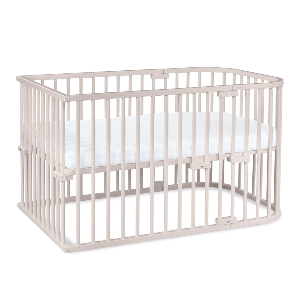 babybay Original Beistellbett aus massivem Buchenholz mit Matratze – Höhenverstellbares mitwachsendes Babybett