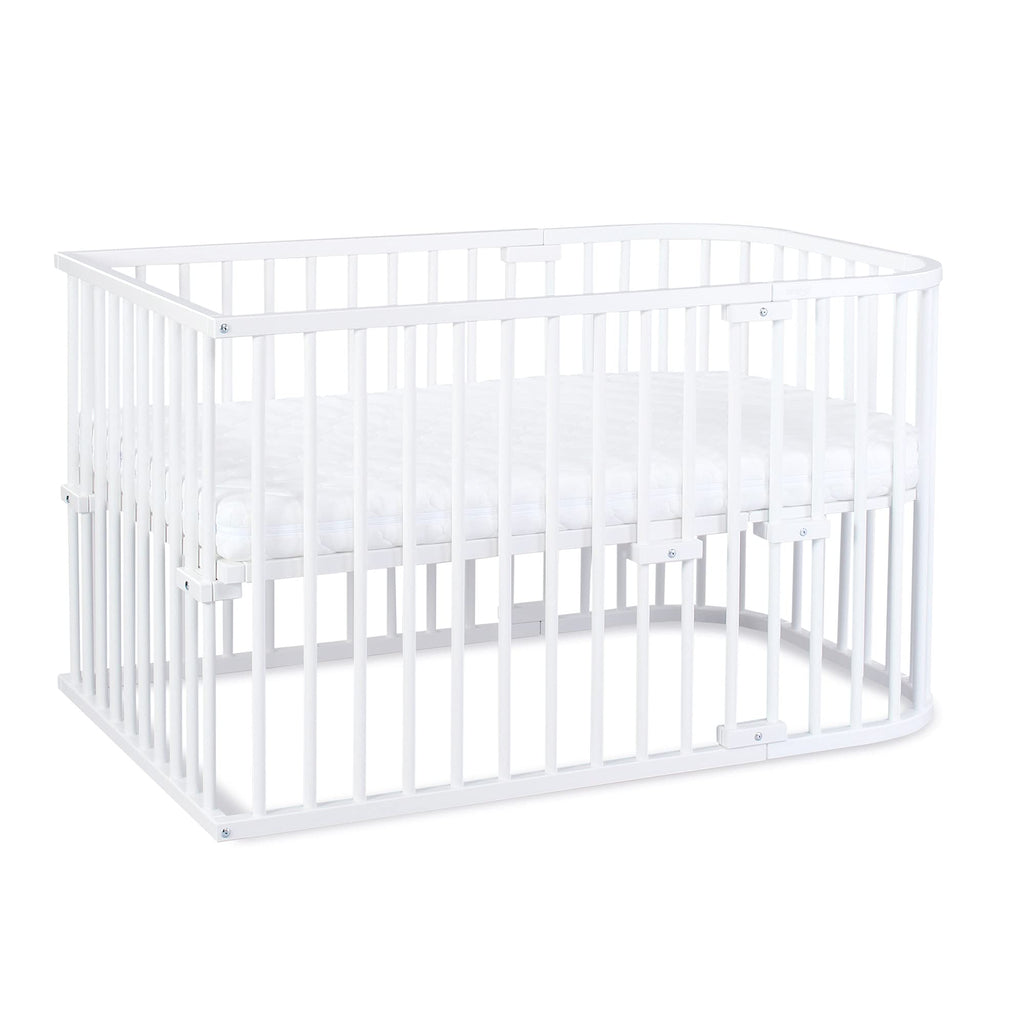babybay Original Beistellbett aus massivem Buchenholz mit Matratze – Höhenverstellbares mitwachsendes Babybett