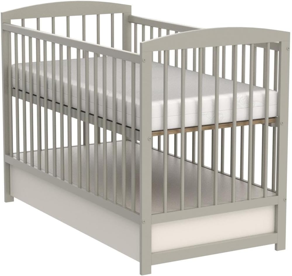 Love For Sleep Babybett 120x60 mit Matratze & Schublade, Höhenverstellbares Kinderbett aus Kiefernholz