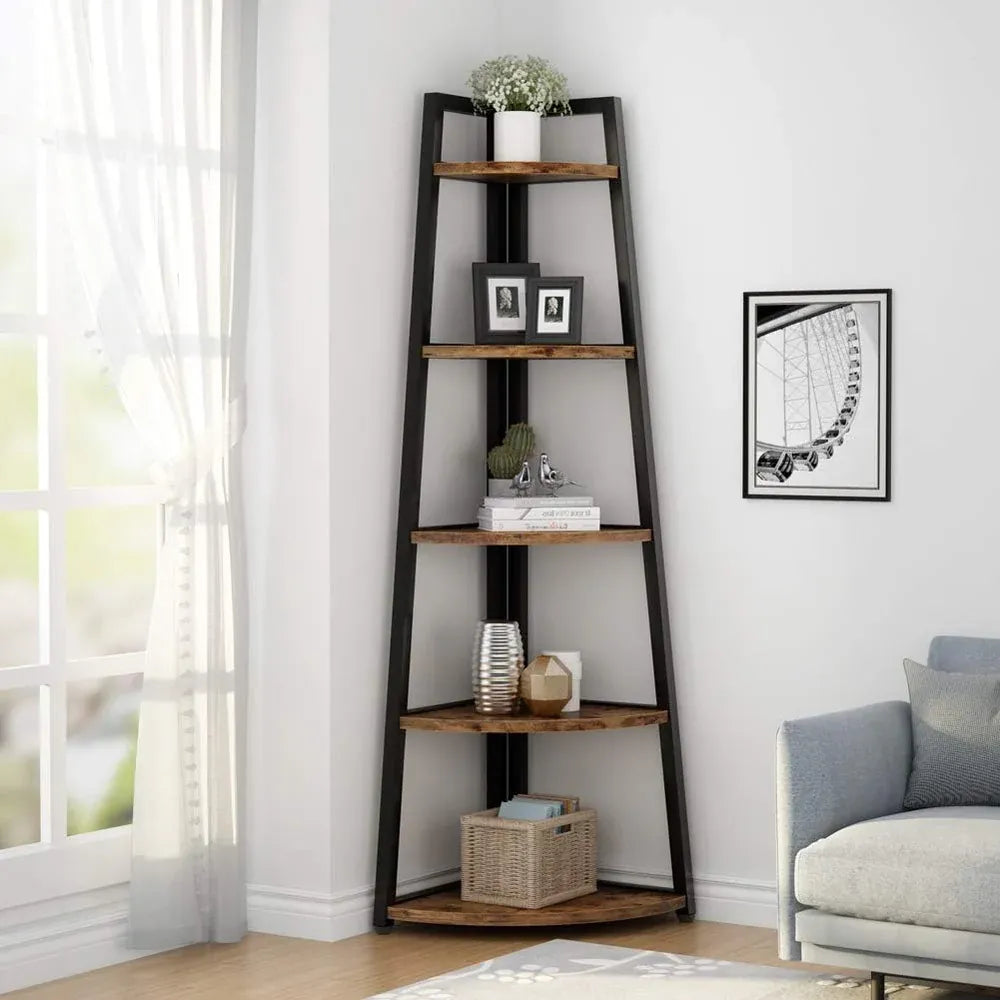 Elegantes Eckregal mit 5 Ablagen – Skandinavisches Design