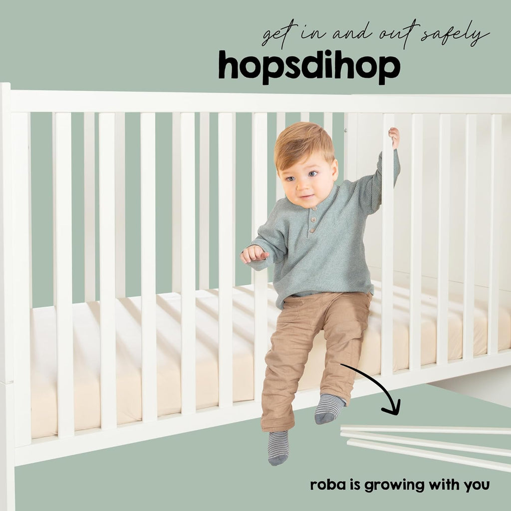 roba Babybett Set 70x140 mit Matratze, Bettwäsche & Himmel, Umbaubar zum Juniorbett