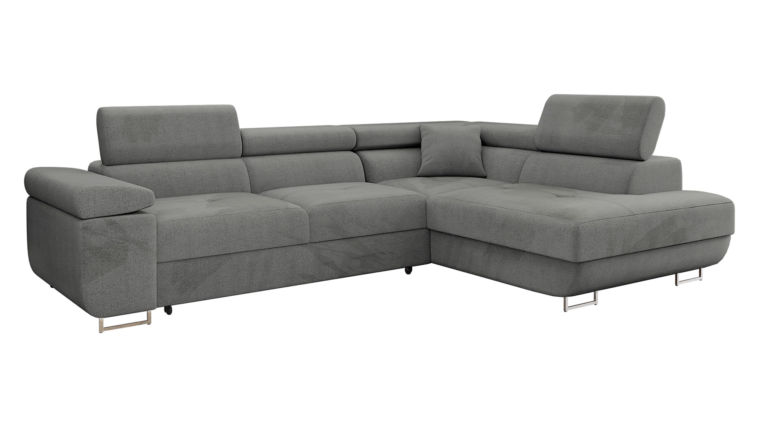 Mirjan24 Torezio Ecksofa mit Schlaffunktion & Bettkasten – L-Form Wohnlandschaft mit verstellbaren Kopfstützen, Schlafsofa für Wohnzimmer