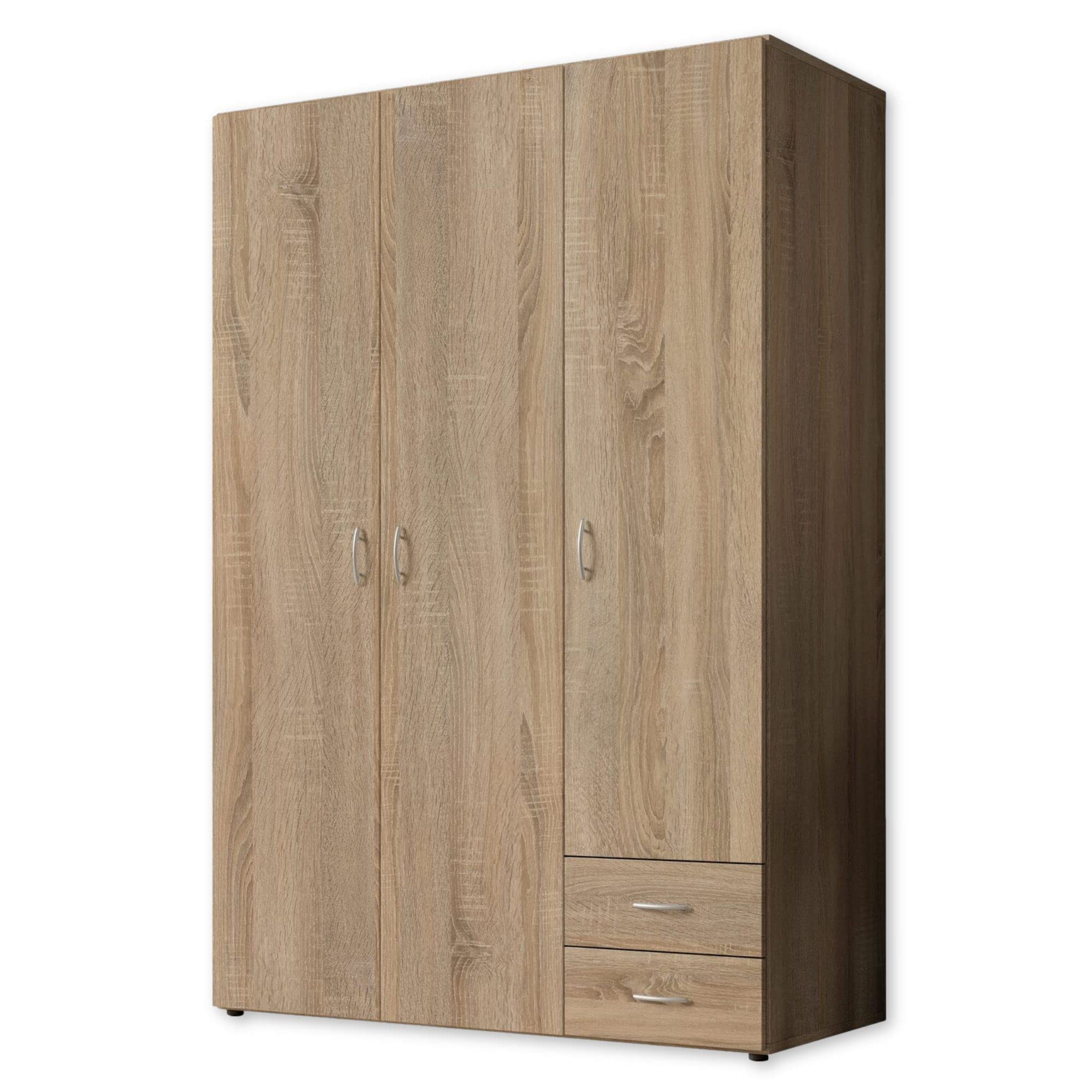 Stella Trading BASE Kleiderschrank Drehtürenschrank Weiß Holz Mehrere Größen