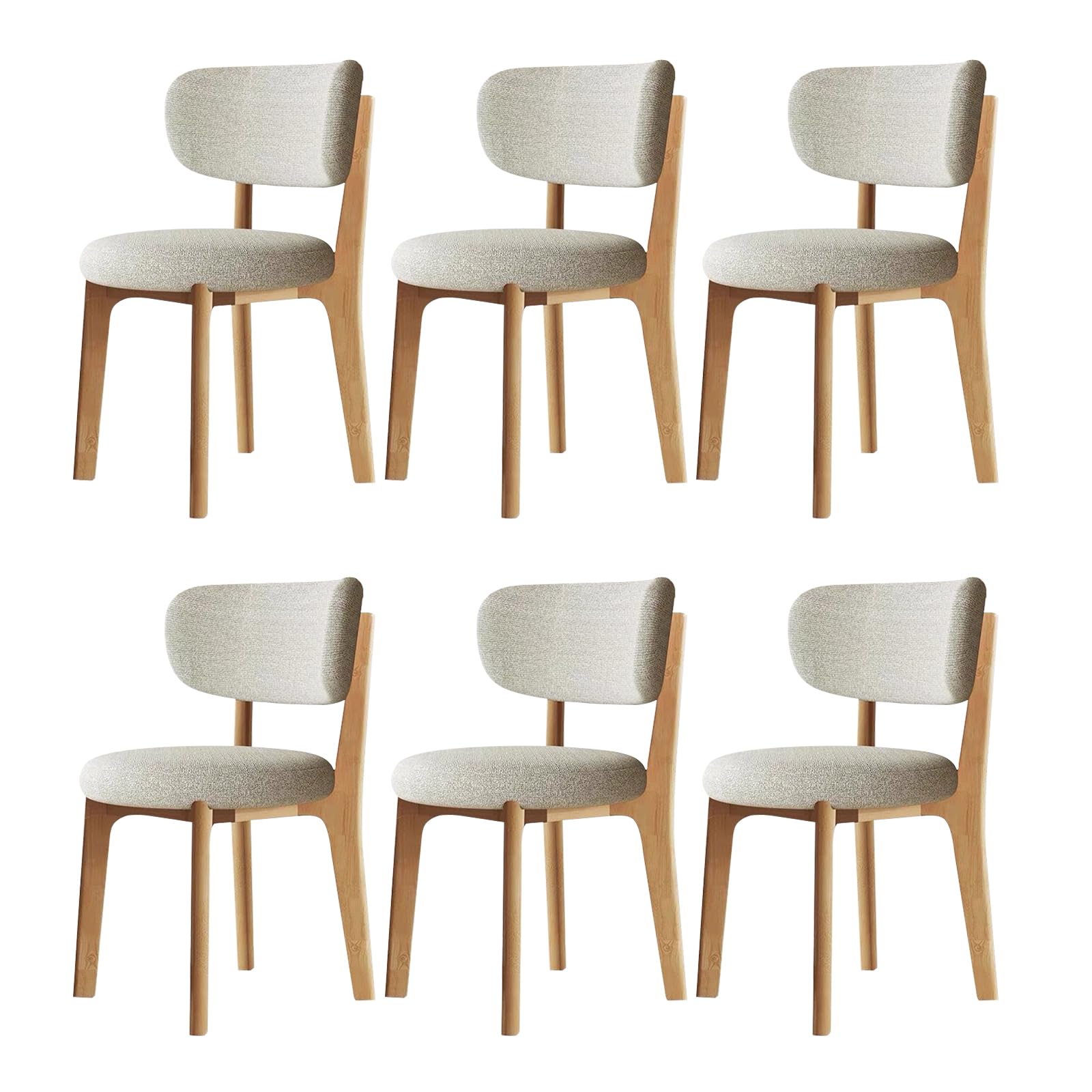 Esszimmerstühle 4er Set aus Holz, Moderne Polsterstuhl Essstühle, Küchenstühle mit Geschwungener Rückenlehne, Esszimmerstühle mit Holzbein für Esszimmer, Küche(Walnussbeine/Khaki)