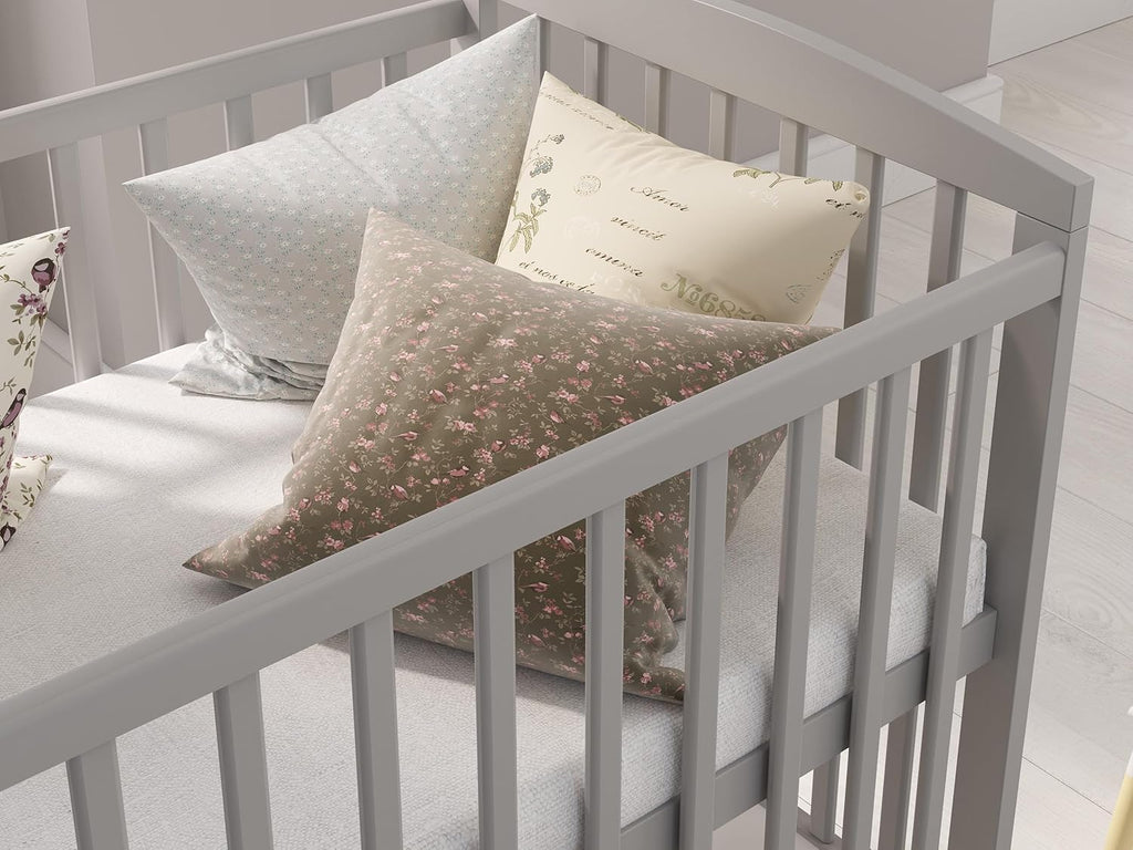 Love For Sleep Babybett 120x60 mit Matratze & Schublade, Höhenverstellbares Kinderbett aus Kiefernholz