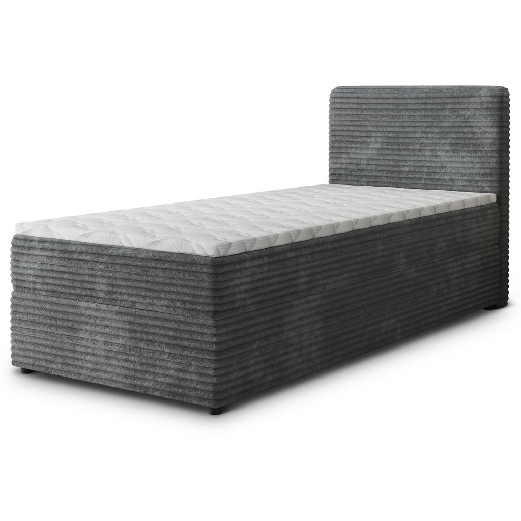 Masseno Boxspringbett PISA Polsterbett Creme mit Matratze & Topper, Bettkasten, gepolstertes Kopfteil TILIA 03