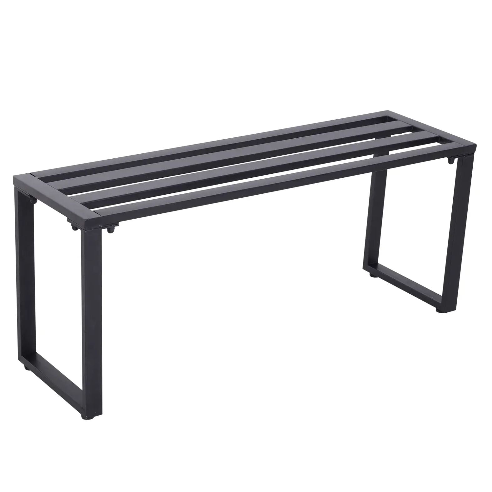 Modernes Gartenset aus Metall – Tisch und 2 Bänke – Schwarz – 4 Personen