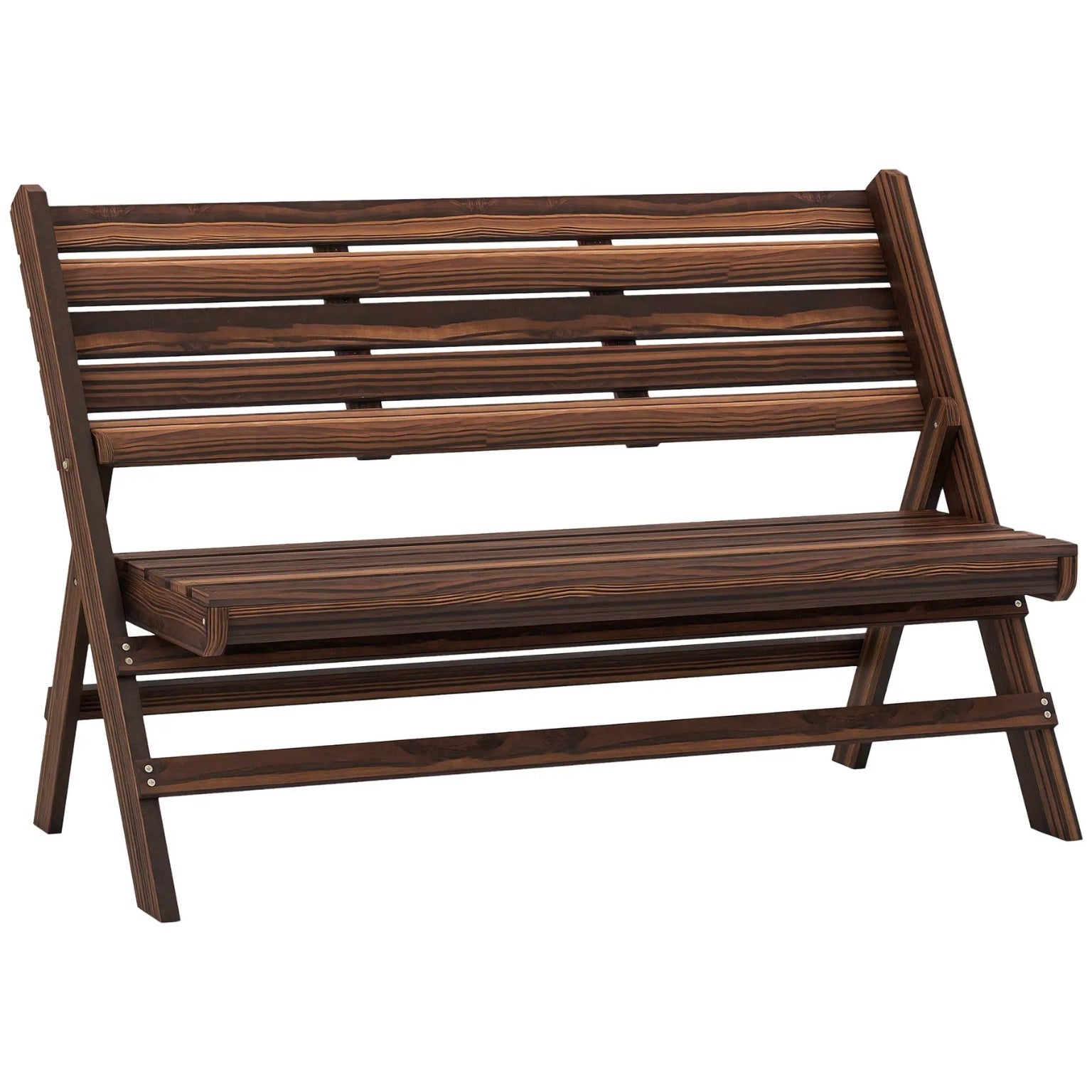 Klappbare Gartenbank für 2 Personen – Massivholz – Rustikales Design – 122 cm