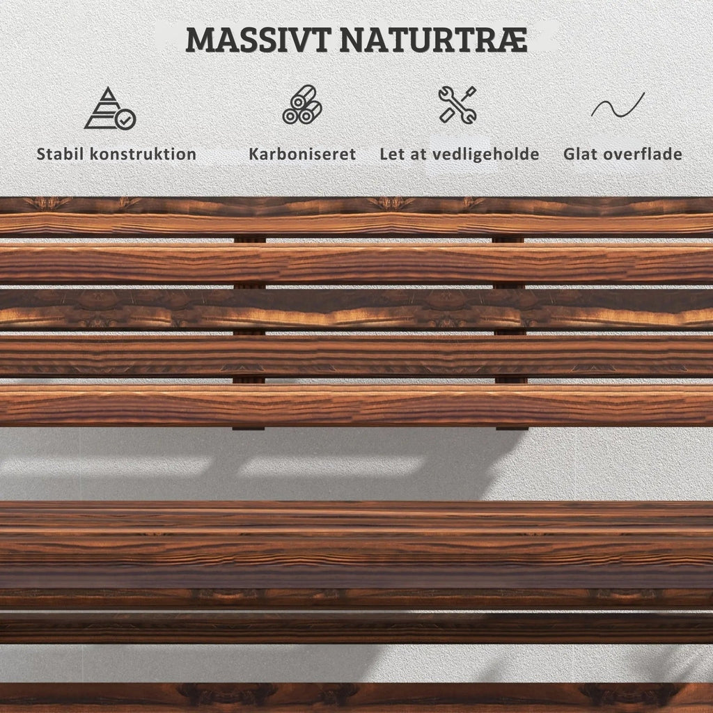 Klappbare Gartenbank für 2 Personen – Massivholz – Rustikales Design – 122 cm