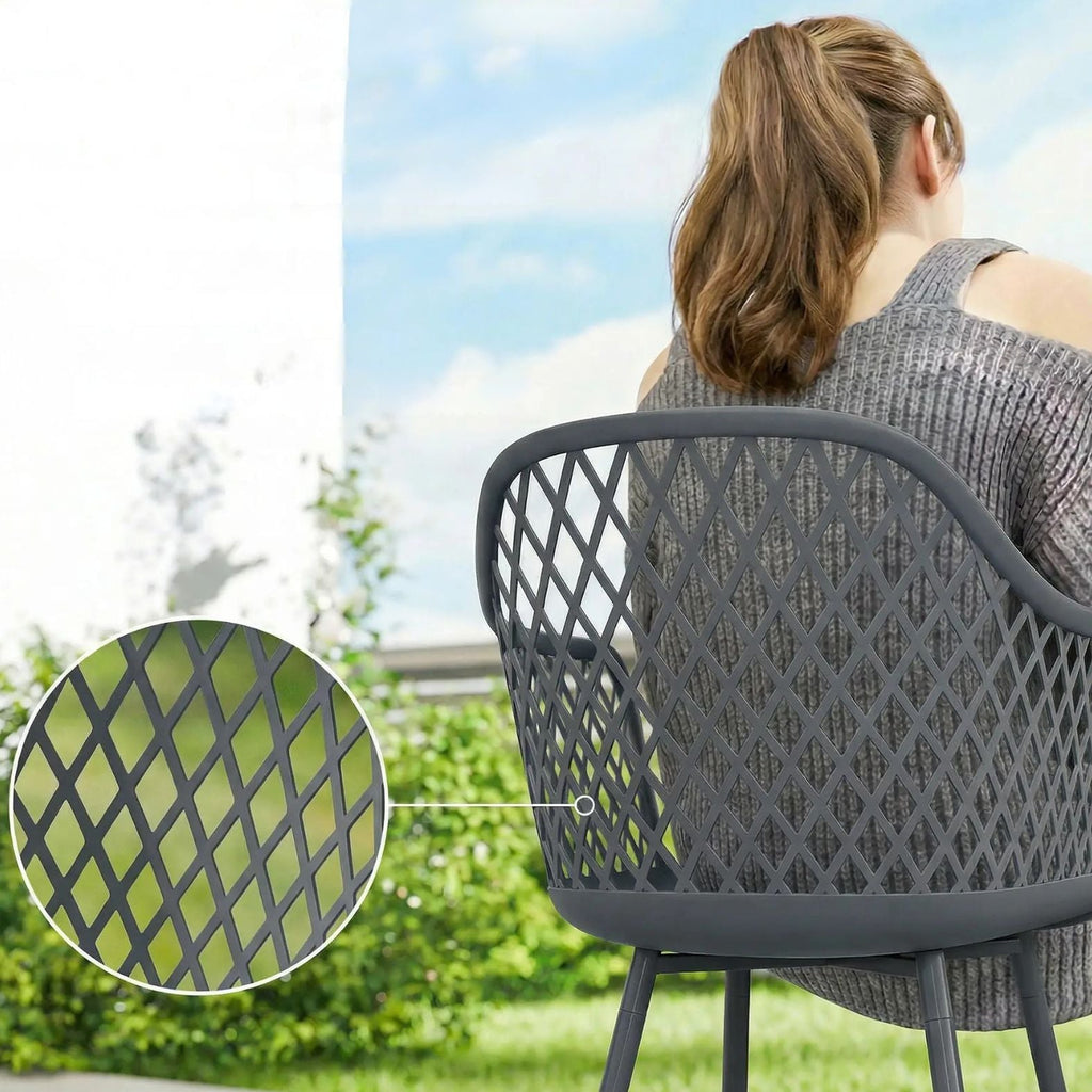 Elegante Gartenstühle im Modernen Design – 4er-Set – Grau