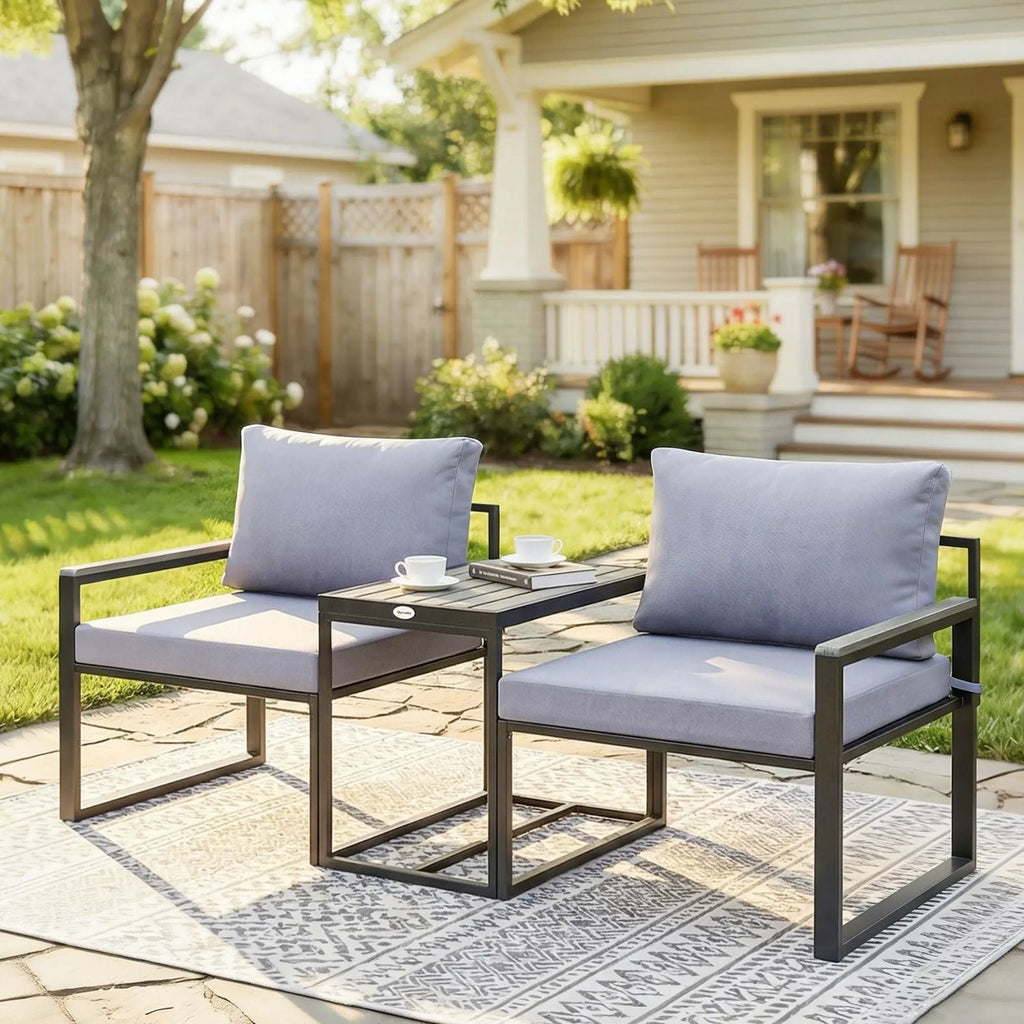 Modulares 3-teiliges Bistro-Set für Balkon und Terrasse – Flexibles Design – 163 cm