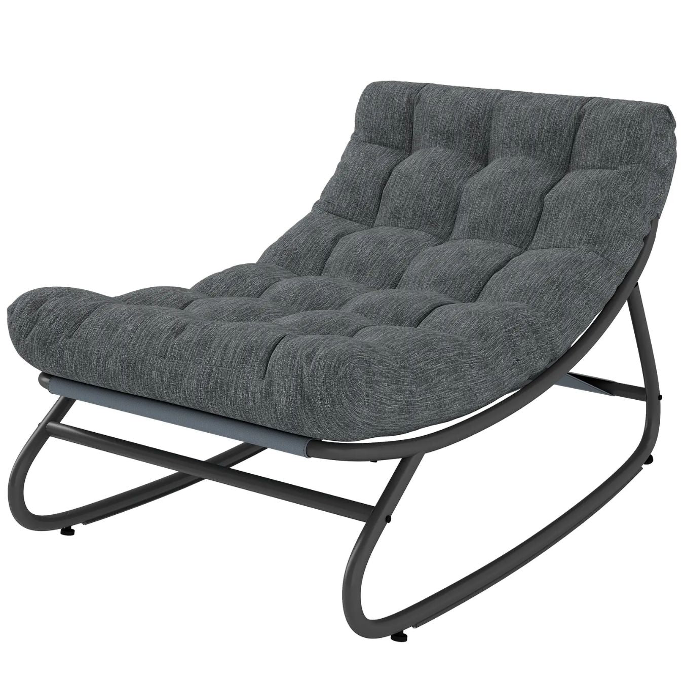 Luxuriöser Schaukelstuhl mit Extra Dickem Kissen – Ergonomischer Komfort & Sanfte Schaukelfunktion – Für Innen- & Außenbereich – 101 cm