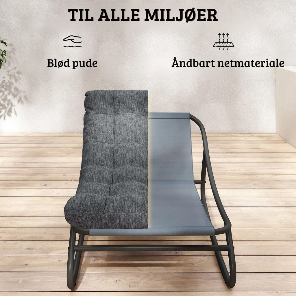 Luxuriöser Schaukelstuhl mit Extra Dickem Kissen – Ergonomischer Komfort & Sanfte Schaukelfunktion – Für Innen- & Außenbereich – 101 cm
