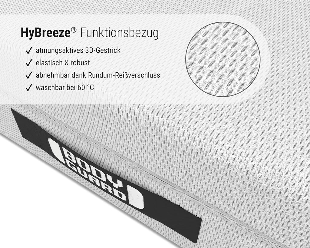 bett1 Bodyguard Matratze Ergonomisch 2in1 Liegehärte QXSchaum Waschbarer Bezug Weiß