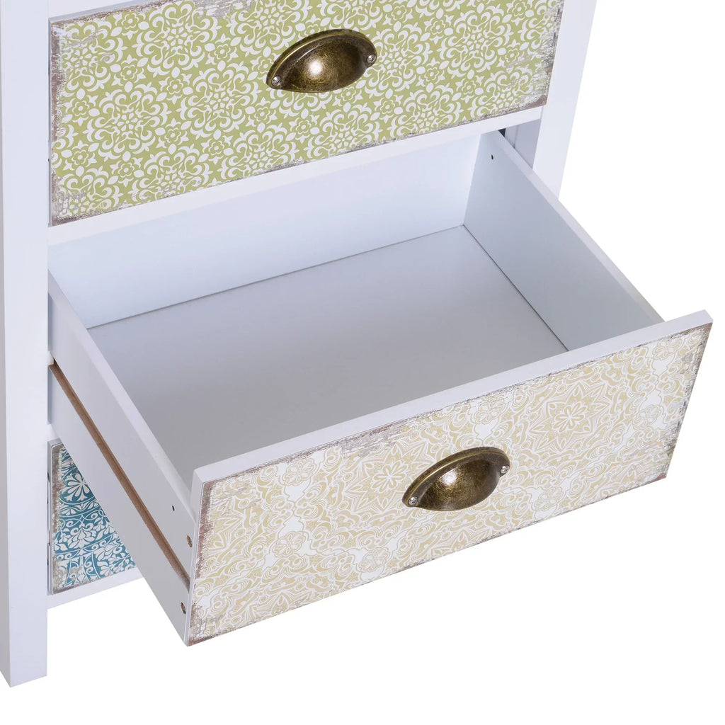 Vintage Kommode mit Gemusterten Fronten – 5 Schubladen
