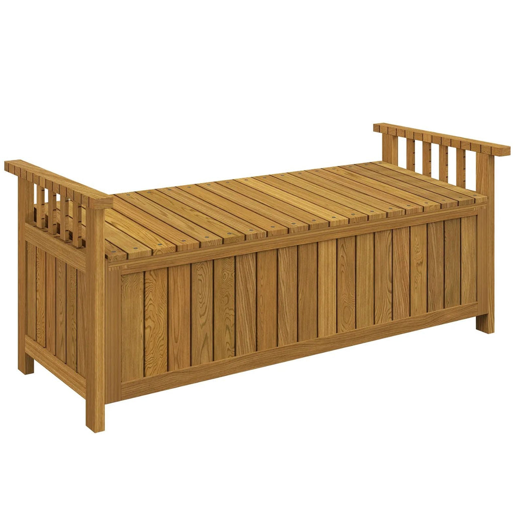 Robuste 2-Sitzer Gartenbank aus Massivholz mit Stauraum – 128 cm