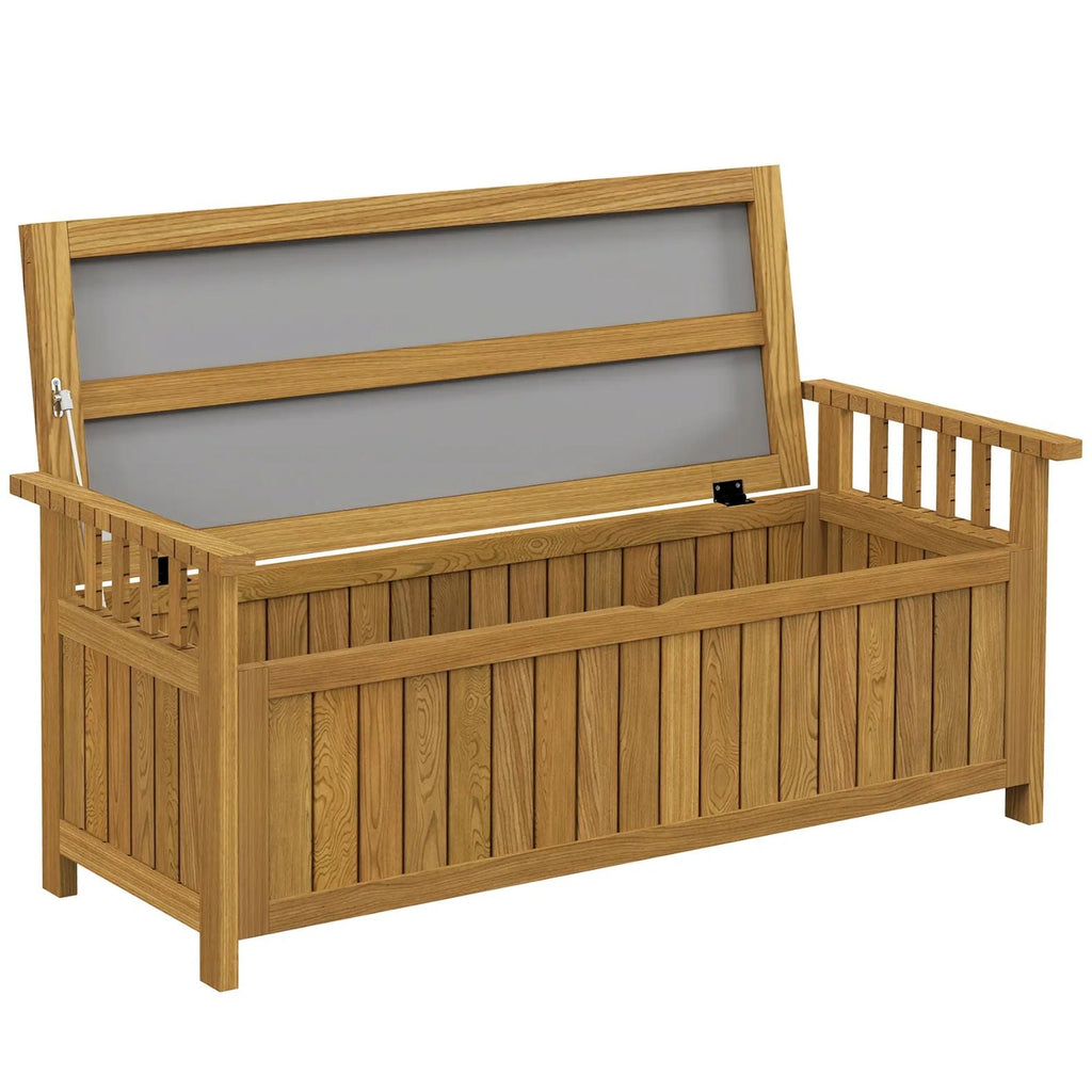 Robuste 2-Sitzer Gartenbank aus Massivholz mit Stauraum – 128 cm