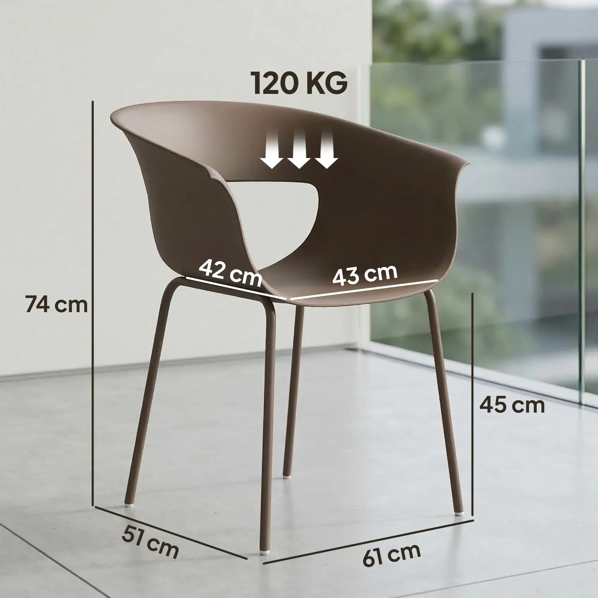 4er-Set Moderne Gartenstühle mit Ergonomischem Design und Armlehnen – Für Balkon und Terrasse